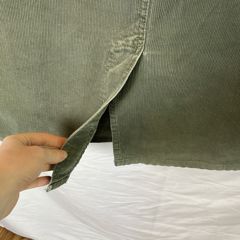 Eddie Bauer Corduroy A-Line Midi Skirt Womens 12 Green Preppy Gorpcore Classic - Picture 5 of 7